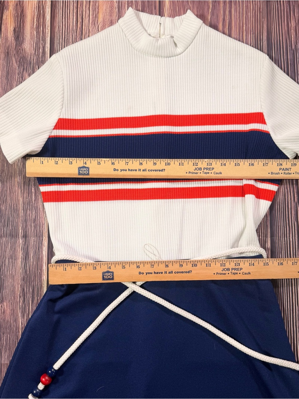Vintage 70s Toni Todd Color Blocking Mock Neck Short Sleeve A Line Mod Dress M - Picture 6 of 9